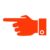 Pointing Square Orange Finger For Solid Separator