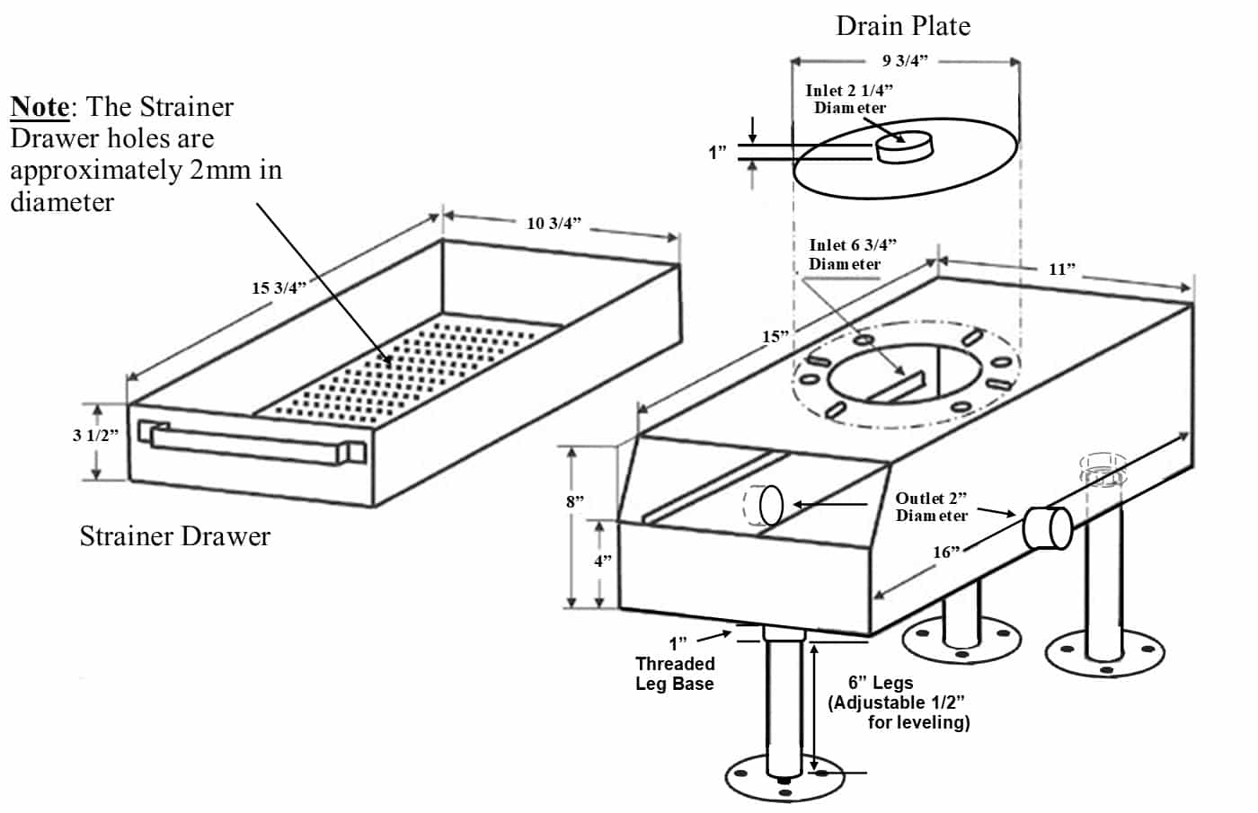 The Drain Strainer Compact Updated Installation Instructions and Dimensions - Protect Grease Traps