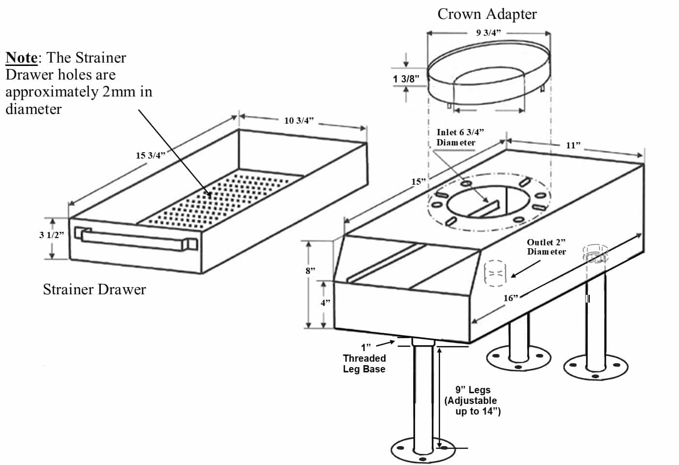 The Drain Strainer Crown Adapter - Protect Commercial Sink Drains