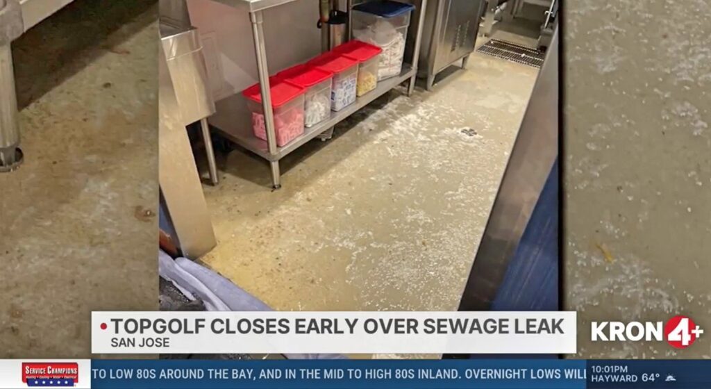 California Sports Restaurant Drain Problems Back Up Sewers
